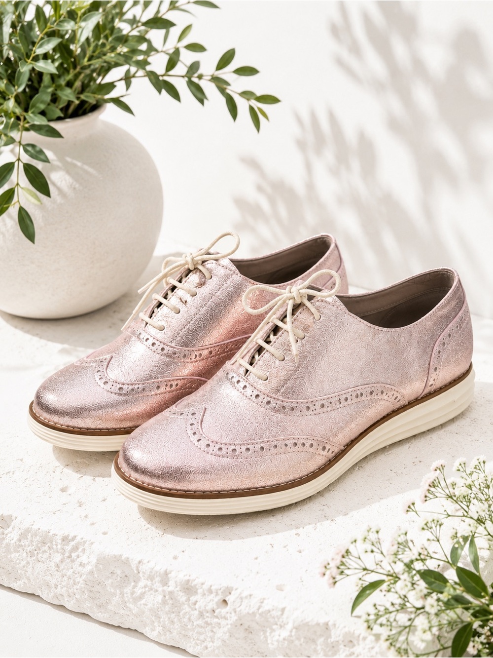 Cole Haan OriginalGrand Wingtip Oxford Pink Metallic Women’s Size 11 #34